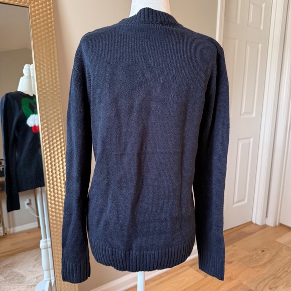 Forever 21 Ugly Christmas Sweater Elf Crewneck Green‎ Black Holiday S - Picture 4 of 6